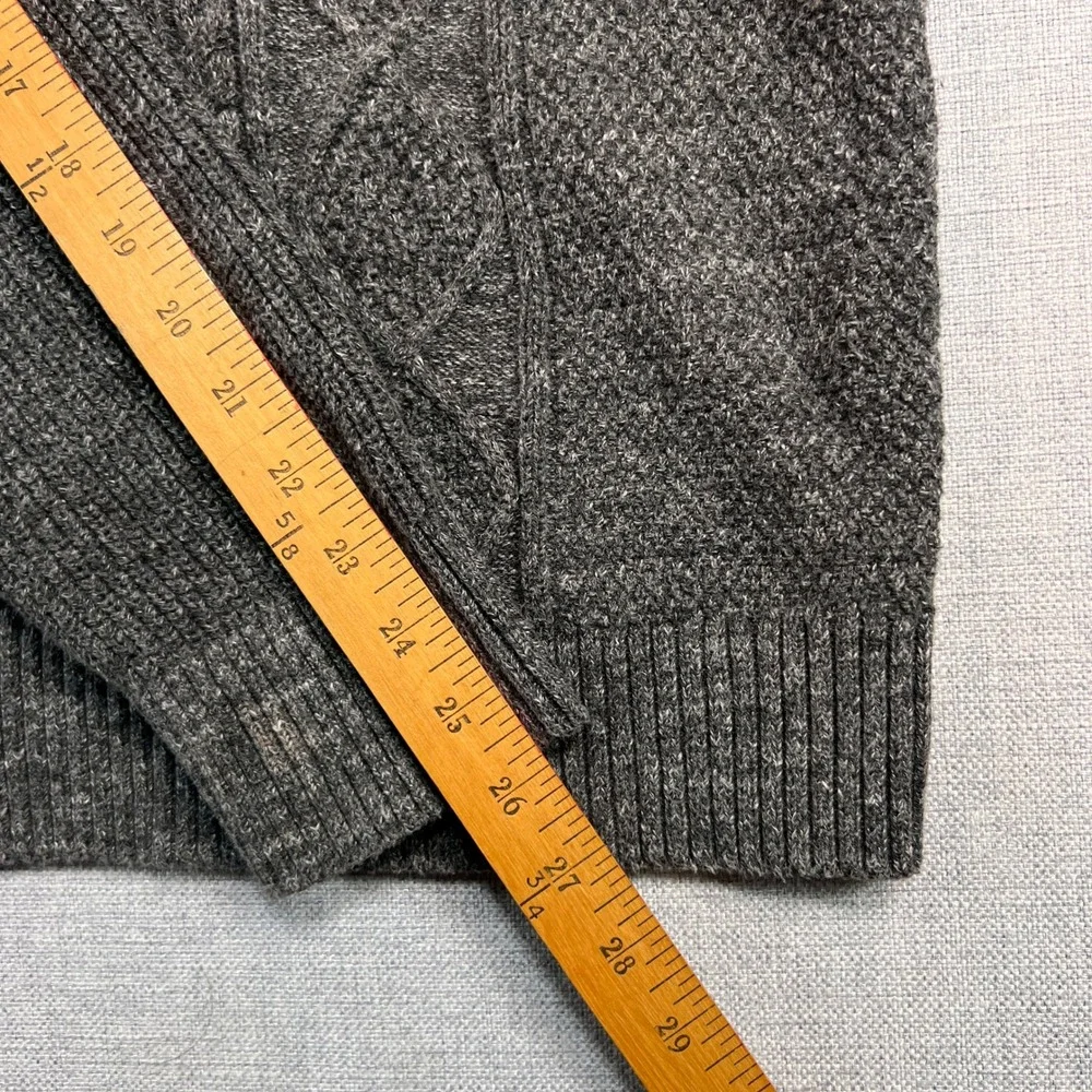 GAP‎ Budding Cable Knit Fisherman Sweater Men M Dark Charcoal Gray Cozy Normcore